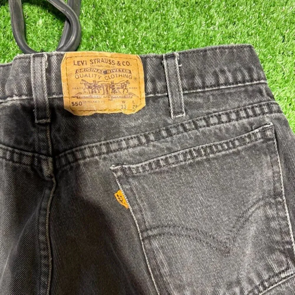 Levis Men's vintage Y2K Black Orange tab denim Jeans size 33x28
